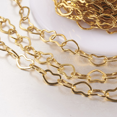 Rack Plating Brass Handmade Chains CHC-G001-01G-NR-1