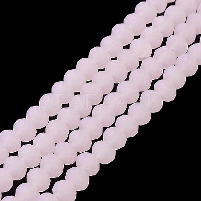 Imitation Jade Solid Color Glass Beads Strands EGLA-A034-J6mm-MD02-1