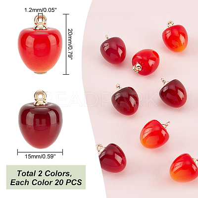40Pcs 2 Colors Plastic Pendants KY-PH0001-64-1