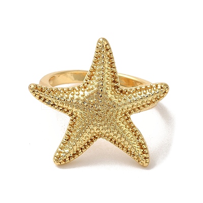Rack Plating Brass Cuff Rings for Women RJEW-G325-04A-G-1