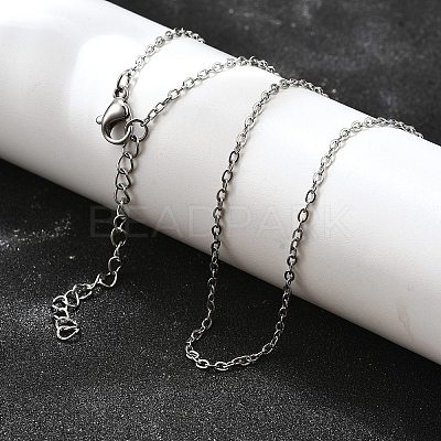 Non-Tarnish 304 Stainless Steel Cable Chain Necklace X-STAS-T040-PJ204-70-1
