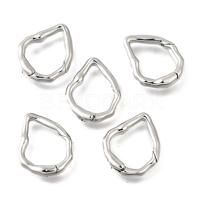 Brass Irregularity Spring Gate Rings KK-U072-43A-P-1