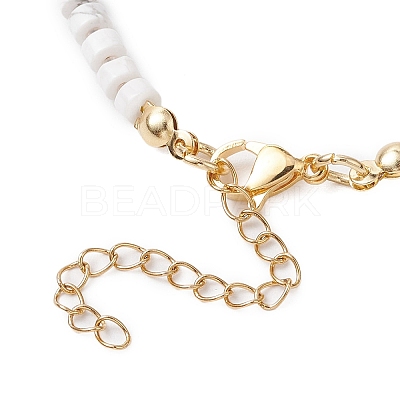 Natural Howlite Beads Link Bracelets for Women Men BJEW-JB11467-06-1