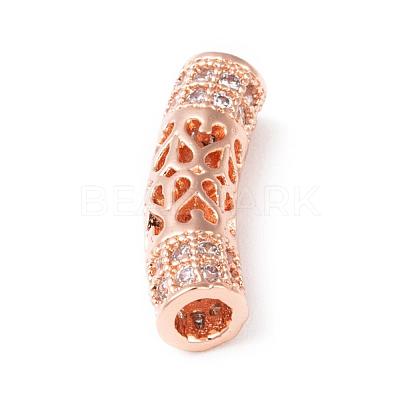 Brass Micro Pave Cubic Zirconia Beads ZIRC-F001-66RG-1