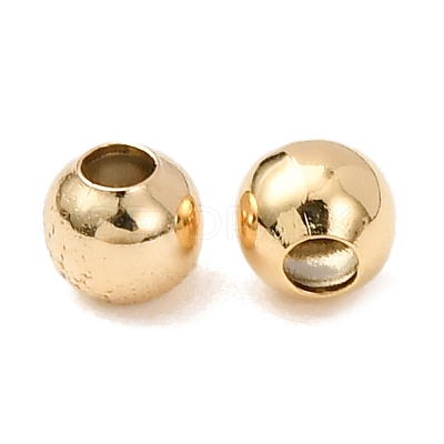 Brass Round Spacer Beads PALLOY-M029-03G-1