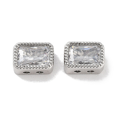 Brass Micro Pave Cubic Zirconia Beads KK-C051-48P-04-1