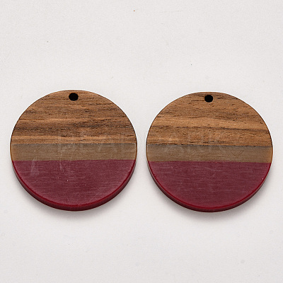 Resin & Walnut Wood Pendants RESI-S384-009A-A01-1