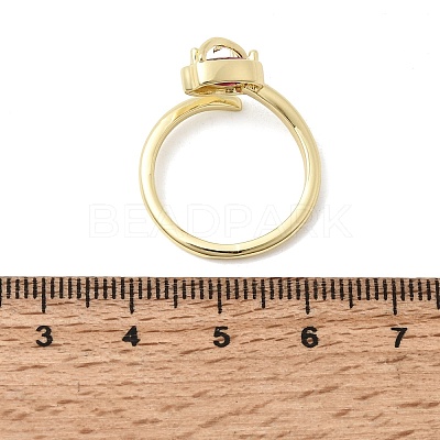 Brass Micro Pave Cubic Zirconia Cuff Open Rings for Women RJEW-L343-01G-04-1