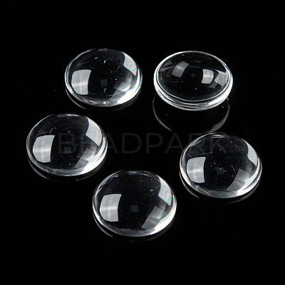 Transparent Glass Cabochons X-GGLA-R026-18mm-1