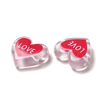 Printed Transparent Acrylic Beads OACR-P017-B04-1