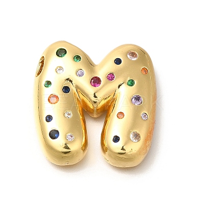 Brass Cubic Zirconia Pendants KK-M295-13G-M-1