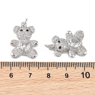 SHEGRACE Brass Micro Pave Clear Cubic Zirconia Pendants XGRQ4N183-738P-1