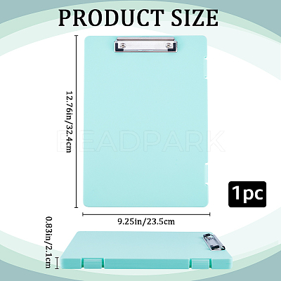 Rectangle Plastic Clipboards & Storage Folder AJEW-WH20010-40C-1