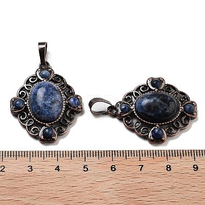 Natural Sodalite Rhombus Pendants G-K363-02R-09-1