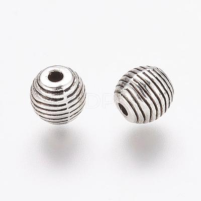 Tibetan Style Alloy Beehive Beads PALLOY-6662-AS-RS-1