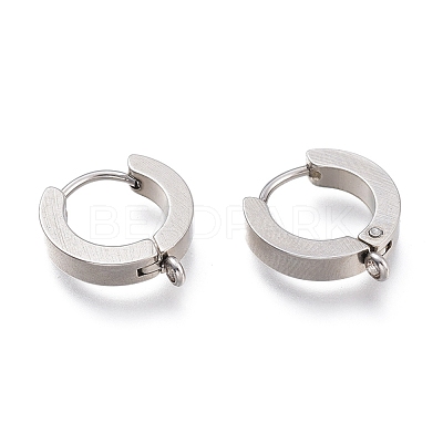 Tarnish Resistant 304 Stainless Steel Huggie Hoop Earrings Findings X-STAS-I167-01A-P-1