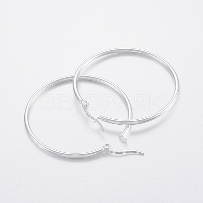 304 Stainless Steel Big Hoop Earrings LS-EJEW-H327-01F-1