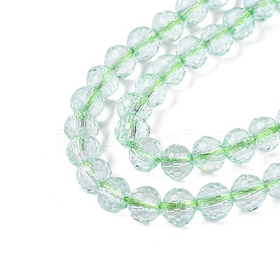 Dyed Transparent Crackle Glass Beads Strands GLAA-Q108-01A-A05-1