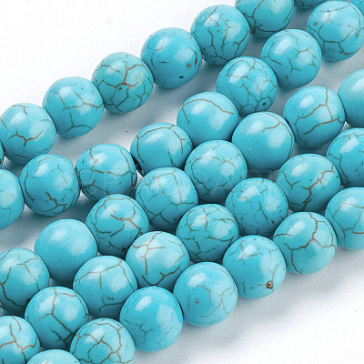 Synthetic Turquoise Beads Strands X-TURQ-S192-8mm-2-1