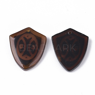 Hand Painting Natural Agate Pendants G-S359-069A-1