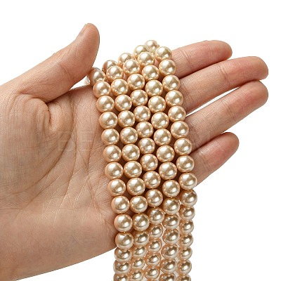 Eco-Friendly Dyed  Glass Pearl Round Beads Strands HY-A002-8mm-RB092-1