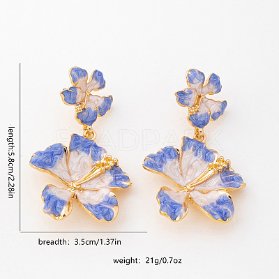 Alloy Enamel Stud Earrings for Women WG594FD-01-1