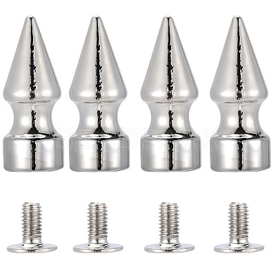 20Pcs Zinc Alloy Spikes Screwback Studs FIND-GF0008-53B-1