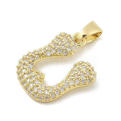 Brass Micro Pave Cubic Zirconia Pendants ZIRC-C012-01G-21-1