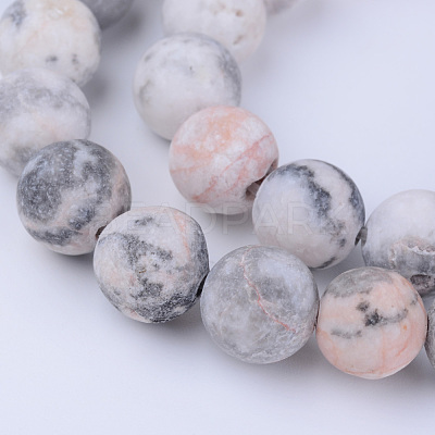 Natural Zebra Jasper Beads Strands X-G-Q462-10mm-03-1