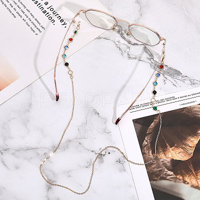 8Pcs 8 Style Iron & Plastic & Acrylic Curb Chains Neck Strap for Eyeglasses AJEW-GL0001-66-1