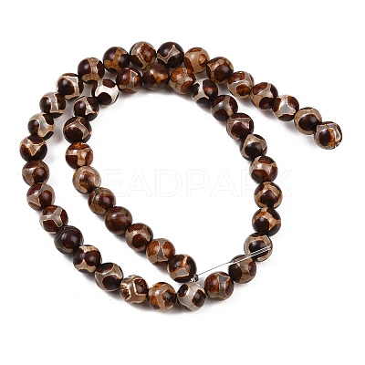 Tibetan Style dZi Beads G-G039-8mm-M-1