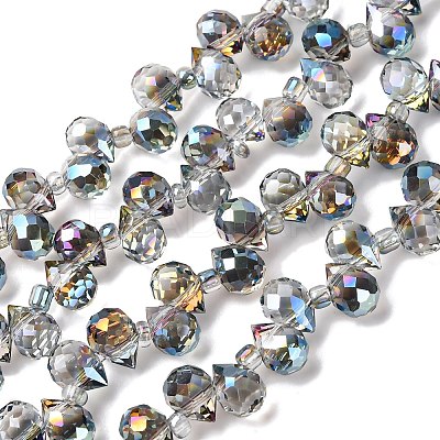 Transparent Electroplate Glass Beads Strands EGLA-F152A-FR06-1