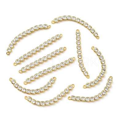 SHEGRACE Brass Pave Clear Cubic Zirconia Connector Charms XGRQ3P478-640G-1