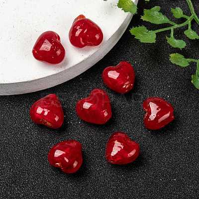 Handmade Silver Foil Glass Beads X-SLH12MM01Y-1