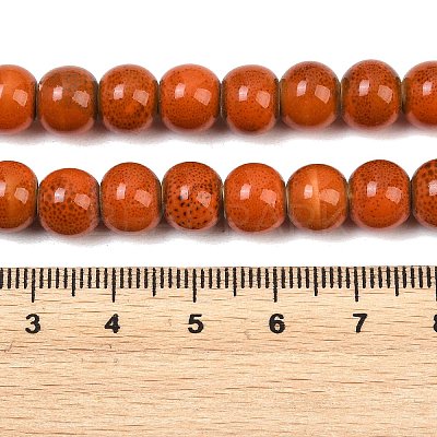 Handmade Fancy Antique Glazed Porcelain Ceramic Round Beads Strands PORC-L019-8mm-03-1