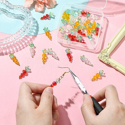 30Pcs 3 Styles Glass Pendants PALLOY-CJ00094-1