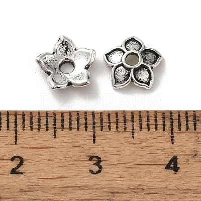 Tibetan Style Alloy Bead Caps PALLOY-P302-04B-AS-1