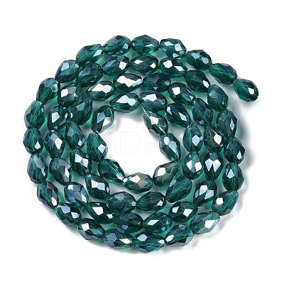 Transparent Electroplate Glass Beads Strands EGLA-N013-T6mm-B24-1