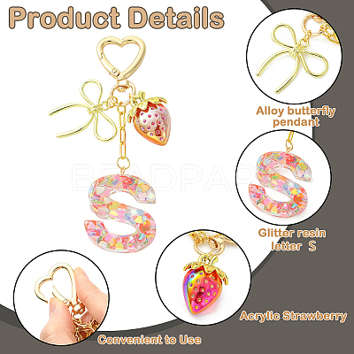Alloy & Resin Pendant Decorations HJEW-YW00401-05-1