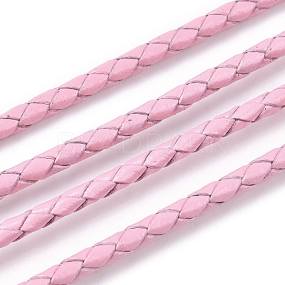 Braided Cowhide Leather Cord NWIR-N005-01Q-4mm-1