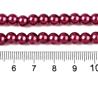 Baking Paint Pearlized Glass Pearl Round Bead Strands HY-Q003-4mm-14-1