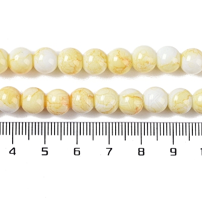 Baking Paint Glass Bead Strands X-GLAA-H031-01B-03-1