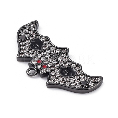 Rack Plating Brass Cubic Zirconia Pendants KK-D031-09B-02-1