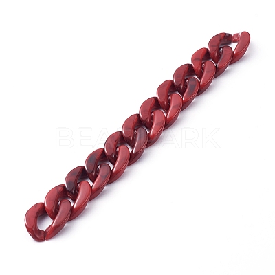 Handmade Acrylic Curb Chains AJEW-JB00679-03-1