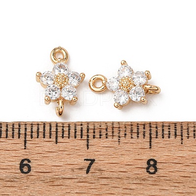 Brass Pave Cubic Zirconia Connector Charms ZIRC-L105-01G-01-1
