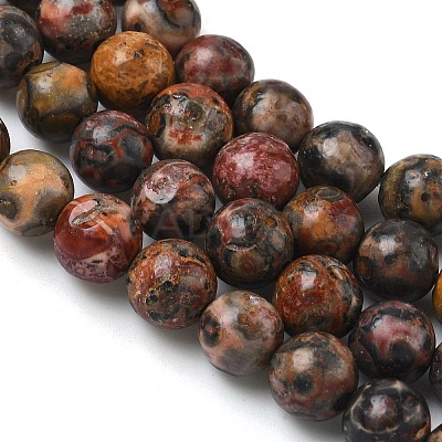 Natural Leopard Skin Jasper Beads Strands G-J358-05-6mm-1
