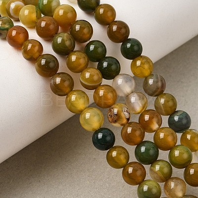 Natural Striped Agate/Banded Agate Beads Strands G-Z060-A01-A18-1