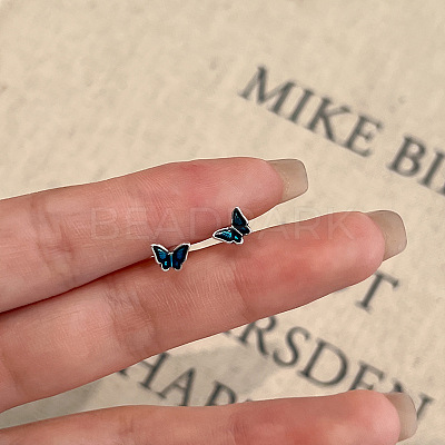 Butterfly 999 Fine Silver Enamel Stud Earrings FS-WG044EC-01-1