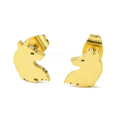 Cute Little Animal Theme 304 Stainless Steel Stud Earrings EJEW-B041-03G-G-1