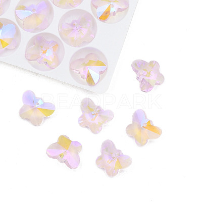 Electroplate Faceted Glass Pendants EGLA-N006-051-1
